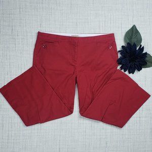 Anthropologie Elevenses Wide Leg Crop Red Pant 12